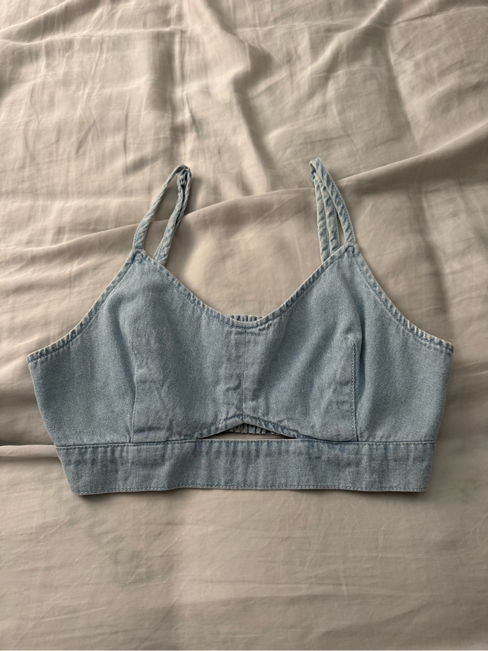 Light Blue Denim Bralette Top